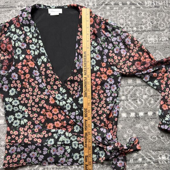Lovers + Friends Mikayla Floral Wrap Top Blouse Long Sleeve Womens Size Small - Picture 8 of 11